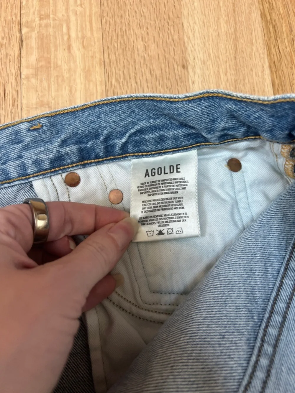 Agolde Parker Denim Jean shorts Distressed Button Fly‎ Cut Off Womens 29